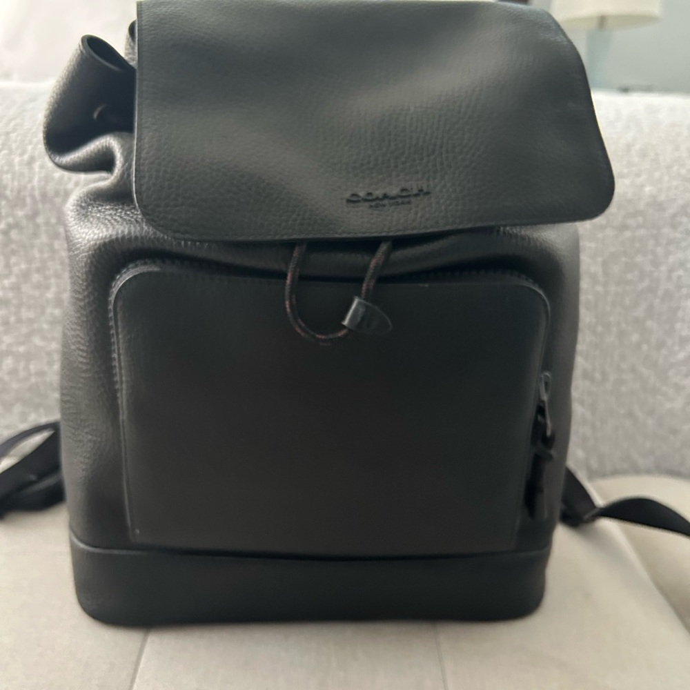 Coach Black Leather Backpack Modern Design